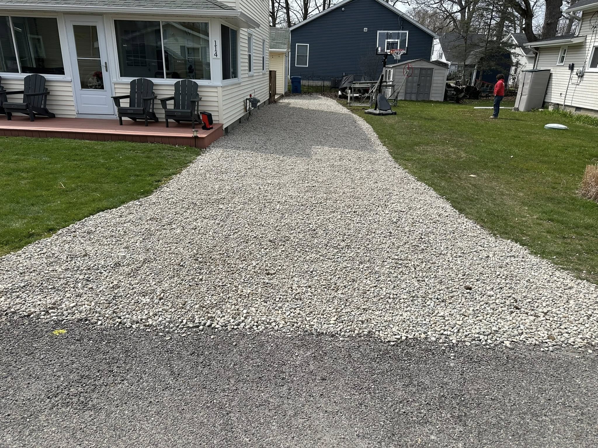 New gravel driveway installation in Grass Lake, Michigan